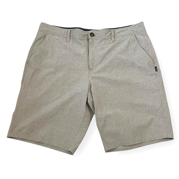 O'Neill Hyperdry Loaded Mini Stripe Hybrid Board Shorts Khaki Men’s Size 38 READ - Picture 1 of 9